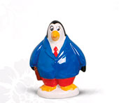 PINGUIM EMPRESÁRIO AZUL - 16x8cm - À Granel.