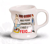 CANECA TORTA - Sou gordo -  180ml - Caixa 60 Unidades.